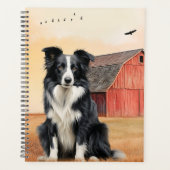 Border Collie Dog Country Western Red Barn Planer (Vorderseite)