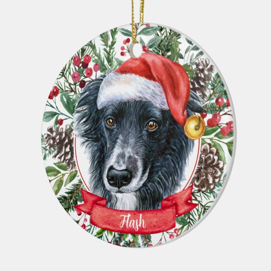 Border Collie Dog Custom Weihnachtsschmuck (Links)