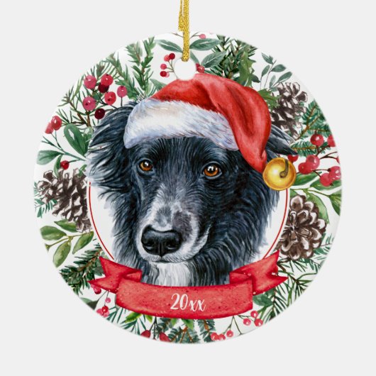Border Collie Dog Custom Weihnachtsschmuck (Hinten)