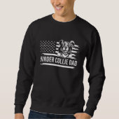 Border collie dog DAD dog owner mixed with USA pat Sweatshirt (Vorderseite)