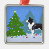 Border Collie Dog dekorieren Weihnachtsbaum Ornament Aus Metall (Vorne)