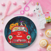 Border Collie Dog Driving Car Beängstigend Hallowe Pappteller (Party)