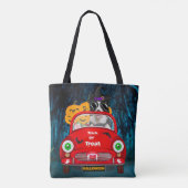 Border Collie Dog Driving Car Beängstigend Hallowe Tasche (Rückseite)