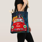 Border Collie Dog Driving Car Beängstigend Hallowe Tasche (Von Nahem)