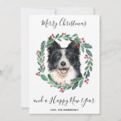 Border Collie Dog Elegant Frohe Weihnachten (Vorderseite)