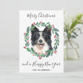 Border Collie Dog Elegant Frohe Weihnachten (Stehend Vorderseite)