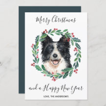 Border Collie Dog Elegant Frohe Weihnachten