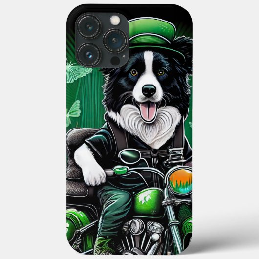 Border Collie Dog Fahrrad St. Patrick's Day Case-Mate iPhone Hülle (Rückseite)