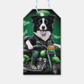 Border Collie Dog Fahrrad St. Patrick's Day Geschenkanhänger (Vorderseite)
