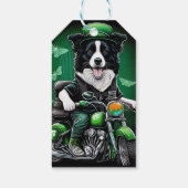 Border Collie Dog Fahrrad St. Patrick's Day Geschenkanhänger (Rückseite)