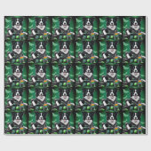 Border Collie Dog Fahrrad St. Patrick's Day Geschenkpapier (Flach)