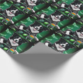 Border Collie Dog Fahrrad St. Patrick's Day Geschenkpapier (Ecke)