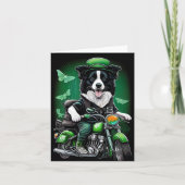 Border Collie Dog Fahrrad St. Patrick's Day Karte (Vorderseite)