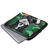 Border Collie Dog Fahrrad St. Patrick's Day Laptopschutzhülle (Vorne Knopf)