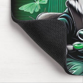 Border Collie Dog Fahrrad St. Patrick's Day Mousepad (Ecke)