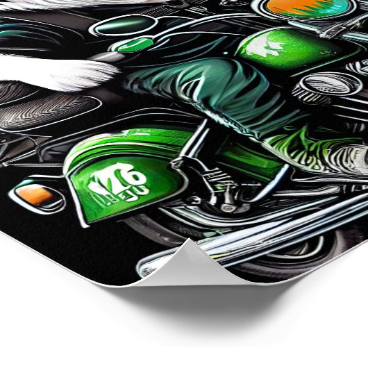 Border Collie Dog Fahrrad St. Patrick's Day Poster (Ecke)