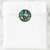 Border Collie Dog Fahrrad St. Patrick's Day Runder Aufkleber (Tasche)