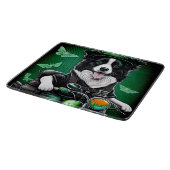 Border Collie Dog Fahrrad St. Patrick's Day Schneidebrett (Ecke)