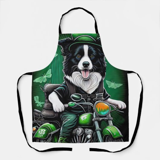 Border Collie Dog Fahrrad St. Patrick's Day Schürze (Vorderseite)