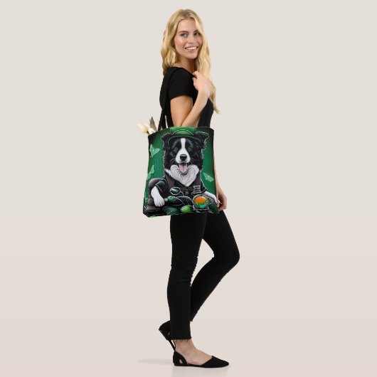 Border Collie Dog Fahrrad St. Patrick's Day Tasche (Am Model)