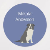 Border Collie Dog färbt wasserdichtes Etikett (Design 1)