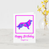 Border Collie Dog Funny Birthday Card Karte (Gelbe Blume)