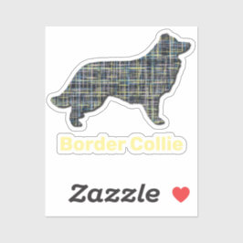 Border Collie Dog Gelb- und Schwarz-Gitter-Aufkleb Aufkleber