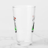 Border Collie Dog Golf spielen (schwarz & weiß) Sp Glas (Links)