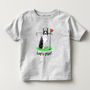 Border Collie Dog Golf spielen (schwarz & weiß) Sp Kleinkind T-shirt