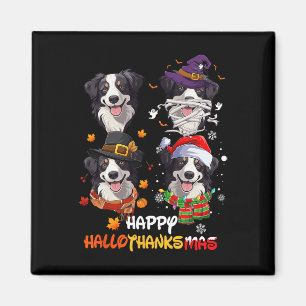 Border Collie Dog Hallothanksmas Halloween Thanksg Magnet