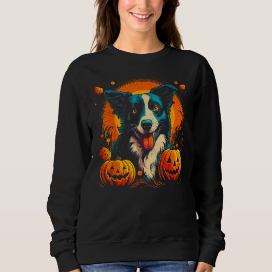 Border Collie Dog Halloween Theme Sweatshirt (Vorderseite)