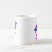 Border Collie Dog Hot Pink & Blue Silhouette Kaffeetasse (Mittel)