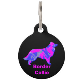 Border Collie Dog Hot Pink Haustiermarke