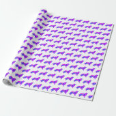 Border Collie Dog Hot Pink und Blue White Geschenkpapier (Ungerollt)