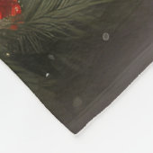 Border Collie Dog im Schnee Weihnachten Fleecedecke (Ecke)