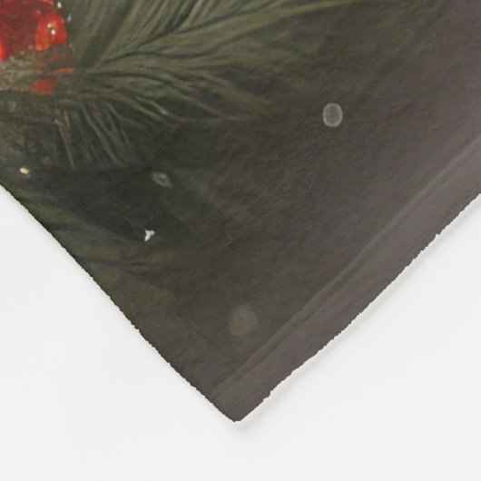 Border Collie Dog im Schnee Weihnachten Fleecedecke (Ecke)