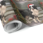 Border Collie Dog im Schnee Weihnachten Geschenkpapier (Rolleneckpunkt)