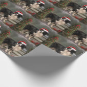 Border Collie Dog im Schnee Weihnachten Geschenkpapier (Ecke)