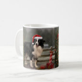 Border Collie Dog im Schnee Weihnachten Kaffeetasse (Vorderseite Links)