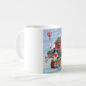 Border Collie Dog im Schnee Weihnachtshundehaus Kaffeetasse (Vorderseite Links)