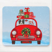 Border Collie Dog in Car mit dem Weihnachtsmann Mousepad (Vorne)