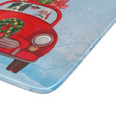 Border Collie Dog in Car mit dem Weihnachtsmann Schneidebrett (Ecke)