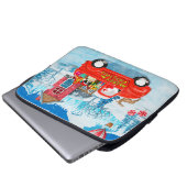 Border Collie Dog in Christmas Delivery LKW Schnee Laptopschutzhülle (Vorne Knopf)