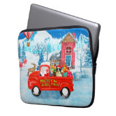 Border Collie Dog in Christmas Delivery LKW Schnee Laptopschutzhülle (Vorderseite Links)