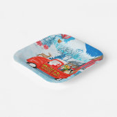 Border Collie Dog in Christmas Delivery LKW Schnee Pappteller (Gewinkelt)