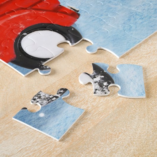 Border Collie Dog in Christmas Delivery LKW Schnee Puzzle (Seite)