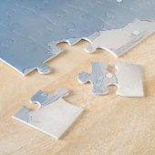 Border Collie Dog in Sledge Lass es Schnee Weihnac Puzzle (Seite)