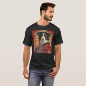Border Collie Dog Japanese Art Samurai Ukiyo-e Vin T-Shirt (Vorne ganz)