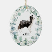 Border Collie Dog Keramik Ornament (Rechts)
