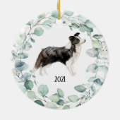 Border Collie Dog Keramik Ornament (Hinten)